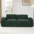 thumbnail image 3 of JERFIT 2-Seater Velvet Sofa, Modular Cloud Couch with Anti-Slip Base, No Assembly Required, Emerald Green, 3 of 10