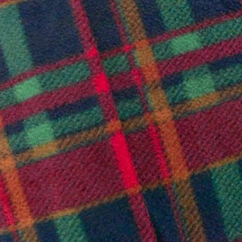 Crimson Red/Navy Multi Plaid Printed Fleece, Fabric By the Yard