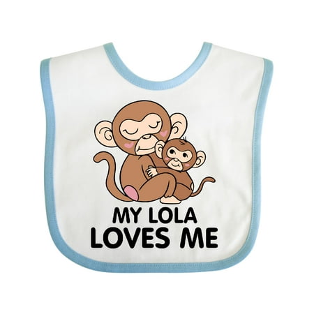 

Inktastic My Lola Loves Me Gift Baby Boy or Baby Girl Bib