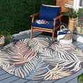 thumbnail image 4 of SAFAVIEH Cabana Oakley Botanical Indoor/Outdoor Area Rug, Green/Rust, 4' x 4' Square, 4 of 5
