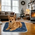 thumbnail image 3 of Gustave Self Warming Pet Mat Quilted Self Heating Dog Cat Bed Pad Non-Slip Warm Thermal Washable Kennel Crate Bed Mats for Winter Indoor Outdoor Pets (Blue, 19.7"x15.8"), 3 of 8