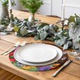 thumbnail image 2 of Spring Flowers Round 13 Inch Placemats Set of 8, Watercolor Farmhouse Colorful Wooden Grain HeatResistant Non Slip Place Mats for Dining Table, Wipeable Braided Kitchen Table Mats for Housewarming, 2 of 9