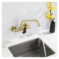 thumbnail image 3 of Brushed Gold Kitchen Faucet Swivel Pot Filler Tap Wall Mounted Hot and Cold Sink Tap Rotate Spout Stainless Steel ,Effortless Installation, 3 of 7