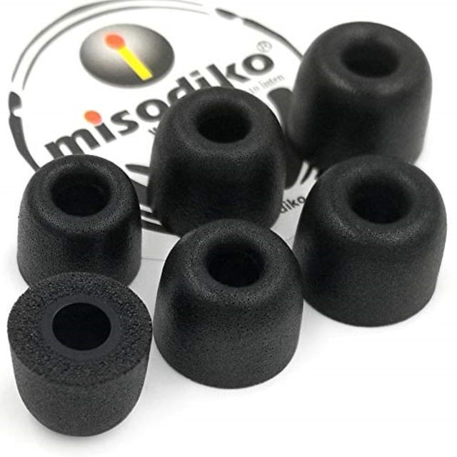 misodiko M490 Memory Foam Earbuds Tips for Sennheiser CX200 CX 300 II 275 475 IE60 MM30i / DUNU DN-2000/ ATH-IM70/ Ink'd Method Wireless/KZ- Replacement Earphones Eartips (3-Pairs, S/M/L)