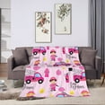 thumbnail image 5 of Girly Firefighters Cute Pink Fire Truck Throw Blanket Super Soft Warm Bed Blankets for Couch Bedroom Sofa Office Car, All Season Cozy Flannel Plush Blanket for Girls Boys Adults, 50"X40", 5 of 6