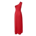 thumbnail image 1 of Vestido de mujer de moda casual de verano sin mangas de color sólido con un solo hombro Pompotops ghjkhdj18346, 1 of 5