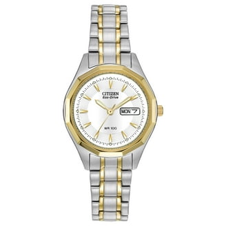 Women's Citizen Eco-Drive Two Tone Mother of Pearl Crystalized