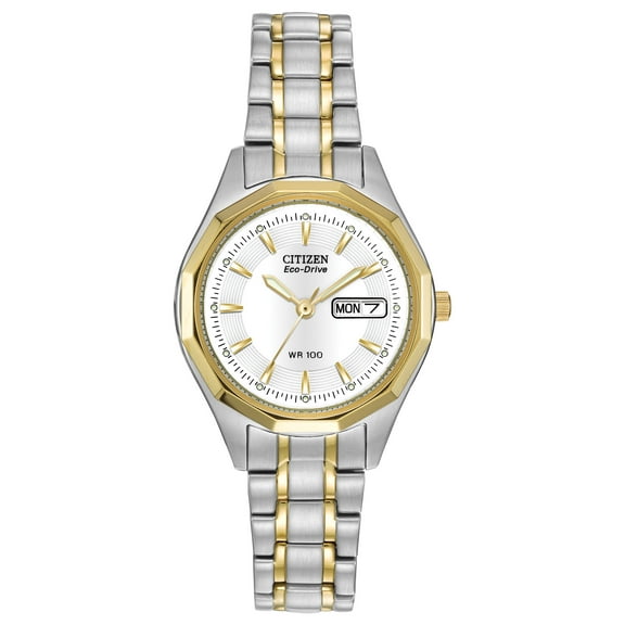 EW3144-51A Eco-Drive Two Tone Stainless Steel Bracelet Watch