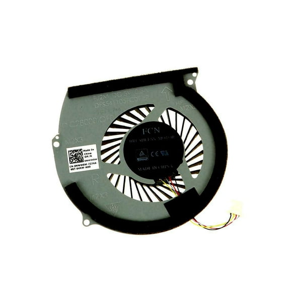Pre-Owned Dell Inspiron 15 7566 7567 14-7466 7467 CPU Cooling Fan GPU Processor Black, Gray 4-Pin 5.81 CFM 5 V NWW0W 0NWW0W CN-0NWW0W 0147DX DC28000IOF0 DFS541105FC0T (Good)