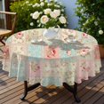 thumbnail image 4 of Pioneer Flower Floral Print Pattern Round Tablecloth 60 X 60 Inch, Wrinkle Resistant Wipeable Table Cloth for Kitchen Dining Picnic Patio Party, 4 of 6