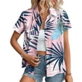 thumbnail image 2 of DecSea Hawaiian Style Shirts for Women Short Sleeve Lapel Blouses Summer Dressy Casual Button Down Shirts, 2 of 6