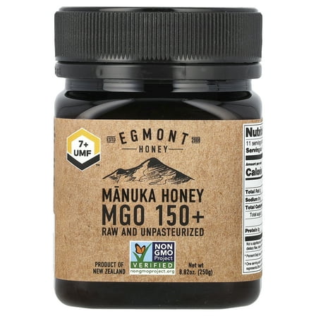 Egmont Honey Manuka Honey, Raw And Unpasteurized, UMF™ 7 , MGO 150 , 8.82 oz (250 g)
