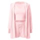 thumbnail image 4 of Conjunto de pijama de 3 piezas para mujer: abrigo con capucha de franela, chaleco y pantalones cortos, ropa de dormir suave y cálida, tallas S-XXXL, ropa de estar por casa para invierno, 4 of 4