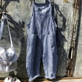 thumbnail image 3 of Lisingtool Womens Overalls Fashion Women Pocket Bandage Sleeveless Jumpsuit Stripe Bodysuit Playsuit Romper Jumpsuits for Women Dressy Blue, 3 of 6