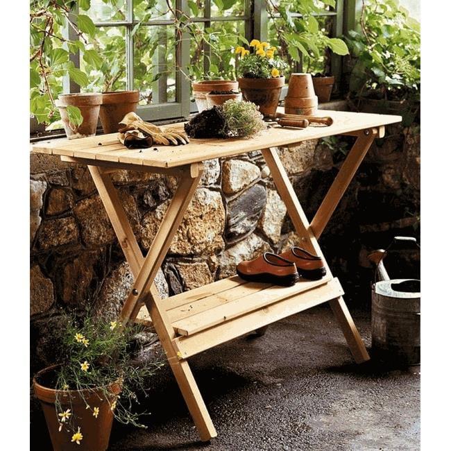 Merry Products Fir Wood Potting Bench - Brown - Walmart.com - Walmart.com
