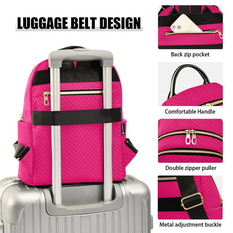 ALAZA Deep Pink Womens Travel Laptop Backpack Large Daypack Ladies Shoulder Bags S ALAZA Deep Pink Womens Travel Laptop Backpack Large Daypack Ladies Shoulder Bags S