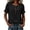 Black(Womens Tops), variant on Henley Short Sleeve Tops for Women Round Neck Button Front Blouse with Ruffle Sleeve Drawstring