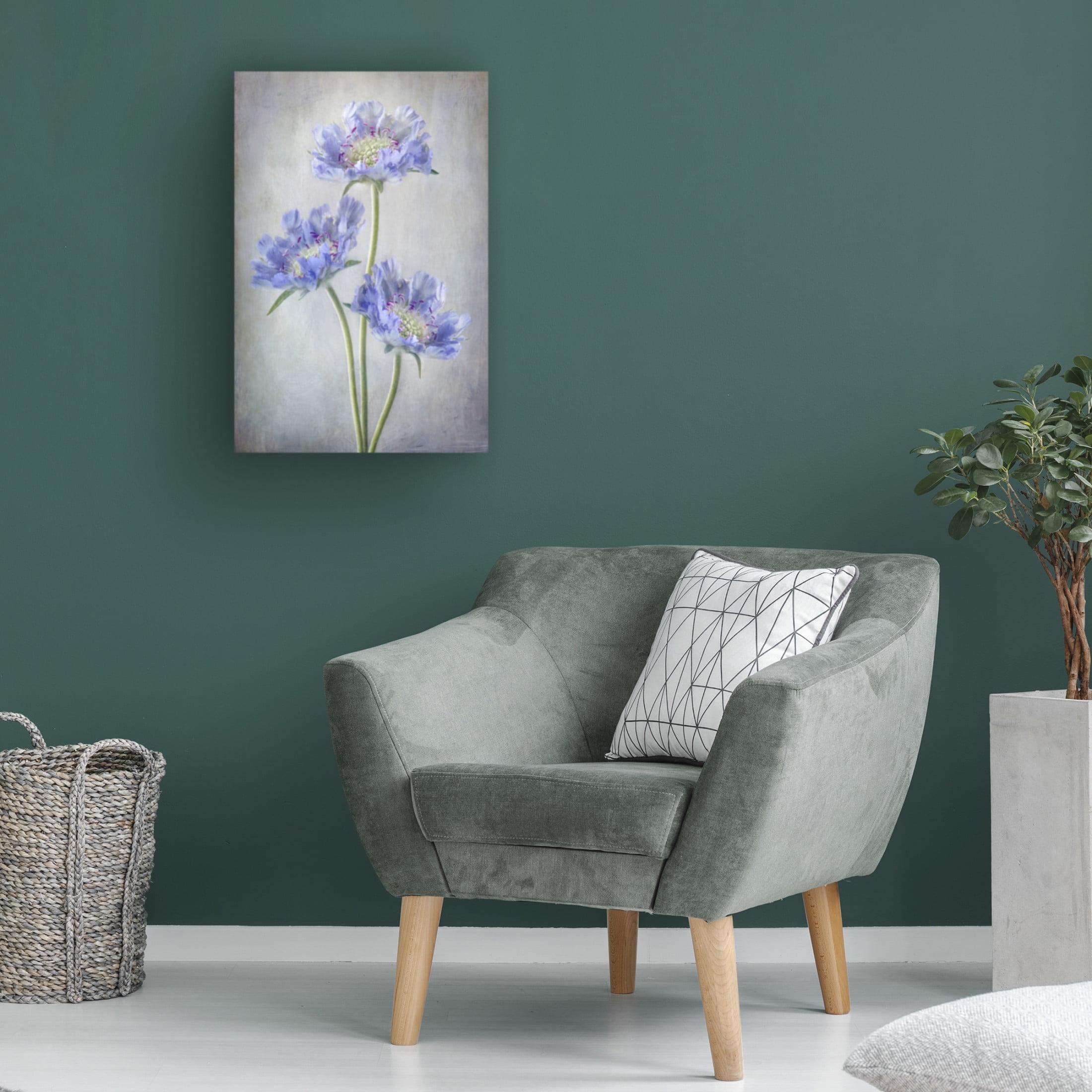 Canvas Wall Art - Mandy Disher 'Scabiosa' Wall Art for Living Room, Bedroom, or Office Décor by Trademark Fine Art - 30 x 47 Inches