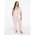 thumbnail image 2 of Joyspun Women's Dreamy Soft Collection Notch Knit Top and Capri Pants Pajama Set, 2-Piece, Sizes XS-3X, 2 of 6