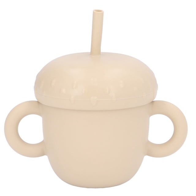 Taza De Entrenamiento De Silicona, Exquisita Taza De Aprendizaje Irrompible Conveniente Para Niños A Prueba De Derrames Para Beber ANGGREK Beige