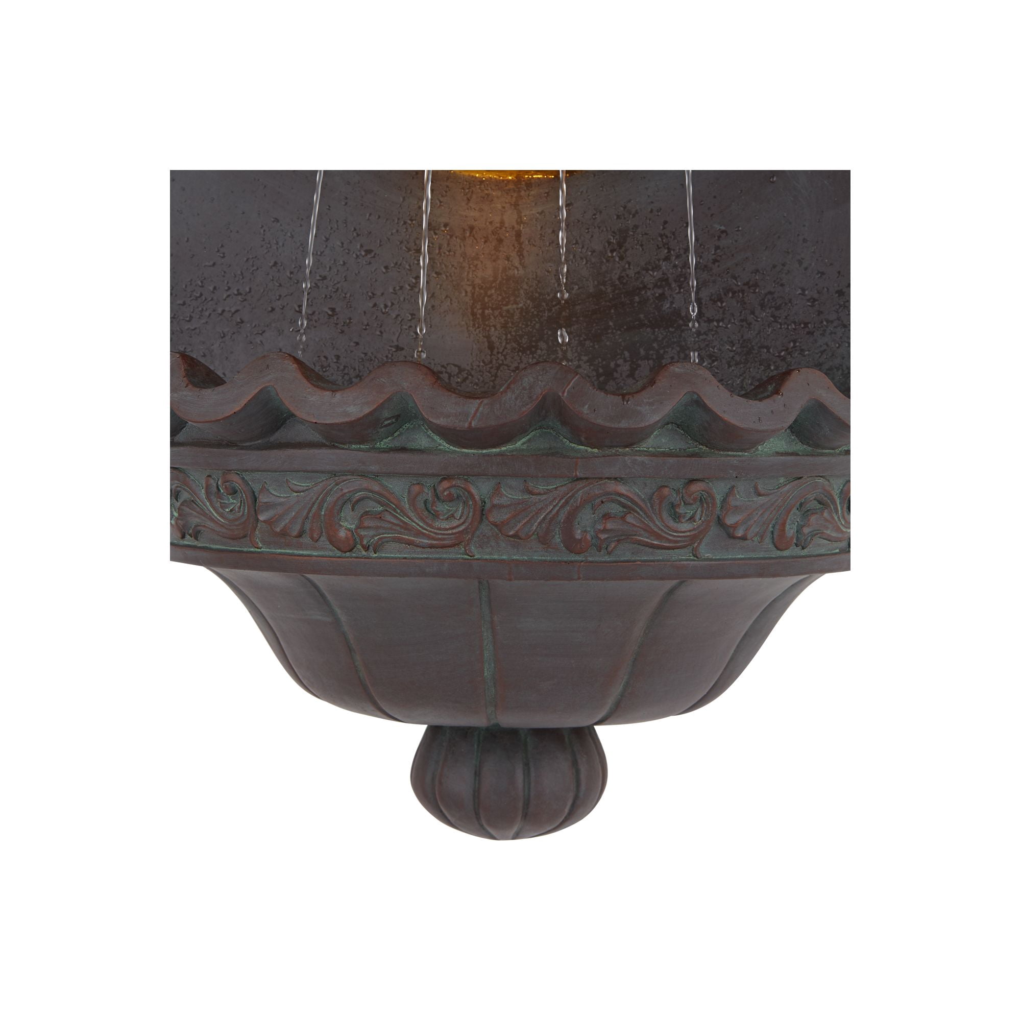 Royal Lion Head 31 1/2" High Large Rustic Indoor Outdoor Decor Bronze Wall Fountain with Light LED Outside