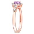 thumbnail image 3 of Miabella Women's 1/2 Carat T.G.W. Heart-Cut Amethyst White Topaz and Diamond Accent Rose Gold Flash Plated Sterling Silver Halo Ring, 3 of 7