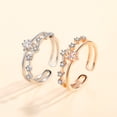 thumbnail image 4 of Anillo de plata con forma de estrella para mujer, adorable y portátil, con diamantes de imitación decorativos de doble capa, anillos de extremo Ropa, zapatos y accesorios Miscelánea Oro blanco Guardurnaity AP017643-02, 4 of 6