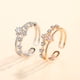 thumbnail image 5 of Anillo de plata con forma de estrella para mujer, adorable y portátil, con diamantes de imitación decorativos de doble capa, anillos de extremo Ropa, zapatos y accesorios Miscelánea Oro rosa Minnieouse AP017643-01, 5 of 6