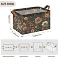 thumbnail image 7 of Yayeee Foldable Storage Basket for Shelves with Handles Set of 2 Waterproof Cloth Bins, Dark Floral Pattern, 7 of 7
