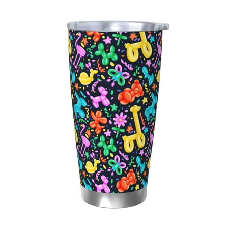 

Lukts Colorful Air Balloons1 for 20OZ Car Cup Stainless Steel Direct Drinking Straw Thermos Cup Suitable for Office Travel and Car-Without Straw