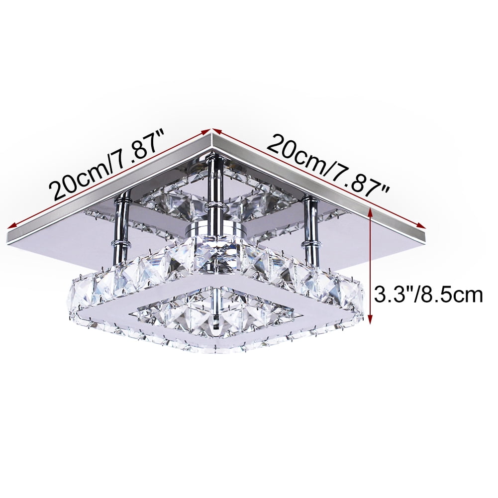 LED Ceiling Light Square Chandelier Crystal Pendant Lamp Modern Lighting Fixture