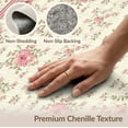 thumbnail image 6 of ODIKA 4'x6' Washable Area Rug Non-Slip, Chair-Friendly, Flatwoven Accessories Botanical Sprigs Plaid Backdrop Vintage Vanity Decorations for Home Office, Under Desk, 6 of 7
