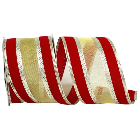 Reliant Ribbon - 90067W-065-40F, Spirit 2 Wired Edge Ribbon, Red, 2-1/2 Inch, 10 Yards