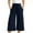 Navy, variant on WCMZJ Wide Leg Cropped Palazzo Pants for Women Culottes with Pockets Summer Gaucho Pants Casual Loose Drawsting Capris Trousers Gray 2XL