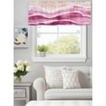 thumbnail image 3 of Curtain Valance for Windows,Summer Beach Gradient Water Ripple Kitchen Valances Rod Pocket Short Curtains,Rose Red Abstract Geometric Window Treatment Panel for Bedroom Bathroom 54"x18", 3 of 7