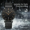 thumbnail image 4 of Men Watches Fashion Minimalist Quartz Watch for Men Analog Waterproof Watches with Stainless Steel Mesh Band Gift for Man, 4 of 7