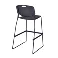 thumbnail image 6 of Regency Cain 36 in. Square X-Base Cafe Table- Cherry & 2 Zeng Stack Stools- Black, 6 of 8
