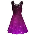 thumbnail image 6 of 2024 Pink Starry Night Dress High Waist Colorful Sky Print Streetwear Dresses Summer Women Oversize Boho Beach Design Skate Dress, 6 of 7