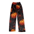 thumbnail image 5 of Trgacdwlo Womens Halloween Fleece Pajama Pants Spooky Ghost Pumpkin Fuzzy Pajama Pants Fall Winter Warm Womens Sleep Pants, 5 of 7