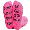thumbnail image 5 of Onlysocks Funny Fuzzy Cat Socks, Soft Cozy Thick Winter Warm Slipper Socks for Cat Mom Dad Lovers Women Men, Cat Lover Gifts, Red, 5 of 5
