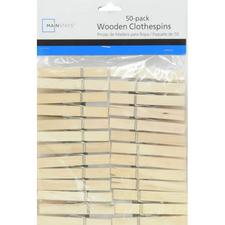 Mainstays Wood Clothespins, Beige, 100 Pack