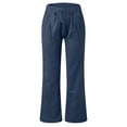 thumbnail image 6 of Linen Pants for Women Ihhxva Cotton Straight with Pockets Elastic Waist Casual Trousers Loose Fit Summer High Rise Solid Drawstring S-3XL, 6 of 8
