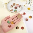 thumbnail image 5 of U8MO 16pcs Flat Round Resin Walnut Wood Pendants Two Tone Hang Dangle Charms 18x3.5mm, 5 of 8