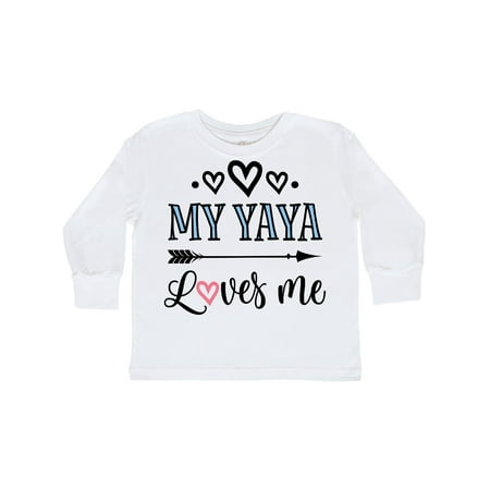 

Inktastic My Yaya Loves Me Grandchild Gift Gift Toddler Toddler Girl Long Sleeve T-Shirt