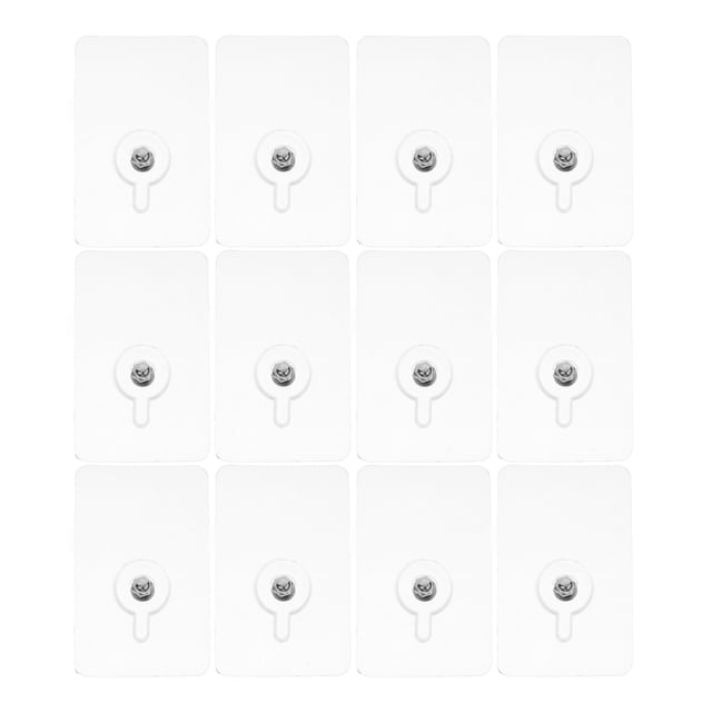 Milisten 12PCS Invisible Traceless Screw Stickers Punch Free Wall Picture Hook Drywall Picture Hanging Kit for Picture Photo Frame Hanging (Exposed 8mm)