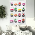 thumbnail image 4 of Sushi Tapestry, Cute Kawaii Style Sushi Symbols Smiling and Yawning Expressions Kids Cartoon Concept, Wall Hanging for Bedroom Living Room Dorm Decor, 60W X 80L Inches, Multicolor, by Ambesonne, 4 of 5
