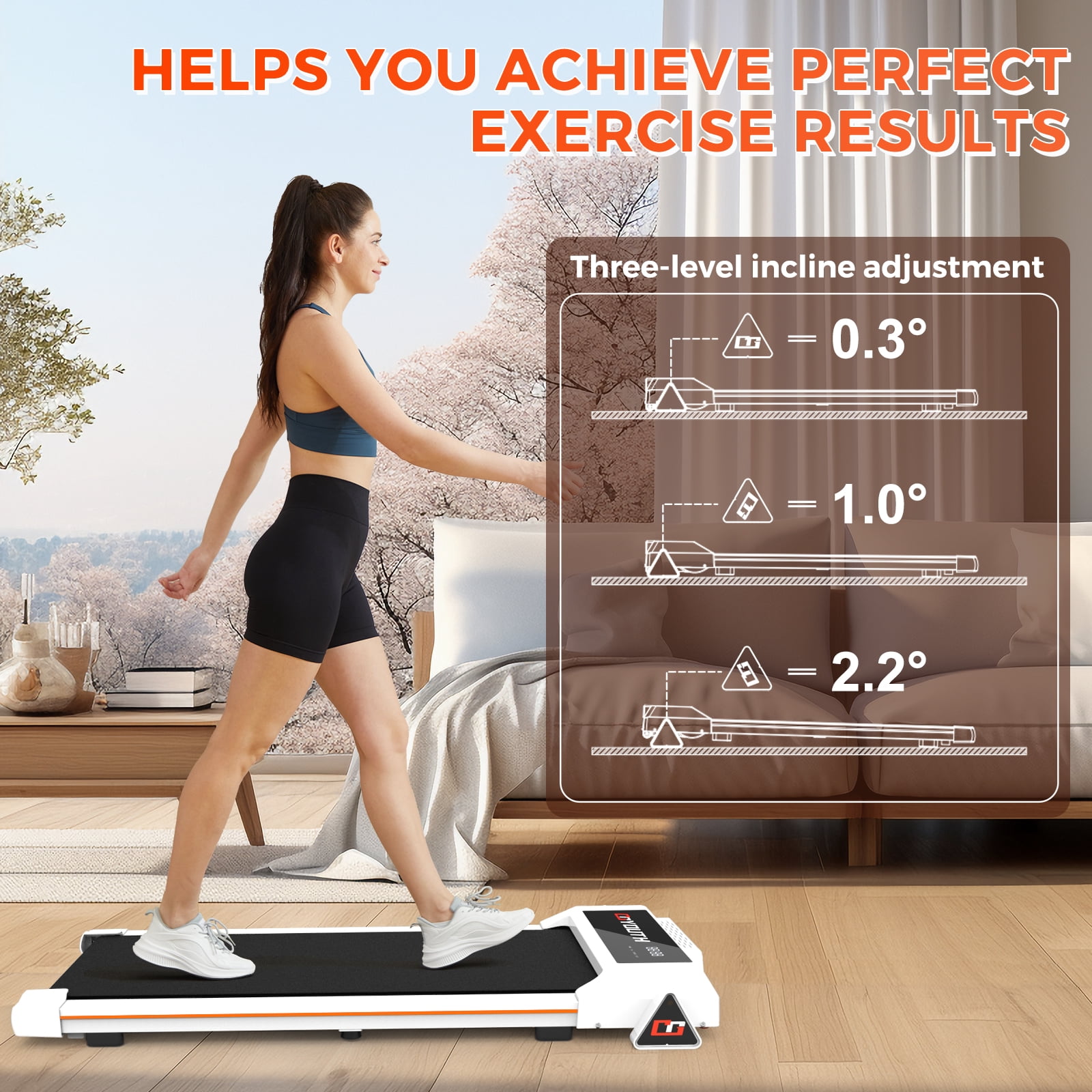 GOYOUTH Incline Mini Walking Pad, Portable Under Desk Treadmill, Installation-Free, 265 lbs Capacity