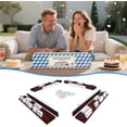 thumbnail image 6 of Upgraded Mahjong Racks with Pushers, Set of 4 Trays for American Mahjong Games, Wooden Holders for Mahjong, Dominoes & Mexican Train Game Nights (Includes Magnetically Attached Mahjong Pushers), 6 of 7