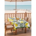 thumbnail image 2 of Outdoor Tablecloth with Umbrella Hole for Patio/Picnic/Party/Camping, Yellow Lemon Waterproof Table Cloth Rectangle Table Cover Washable, Summer Tropical Plants Green Leaves Botanical (54"x 80"), 2 of 9