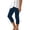 Dark Blue, variant on Women's High Waist Rhinestone Capri Leggings Slim Fit Summer Black S